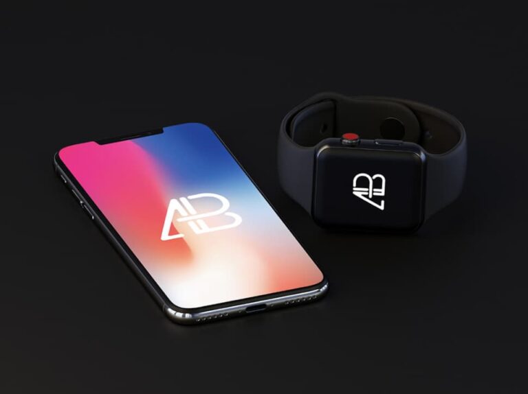 Free iPhone and Apple Watch Mockup