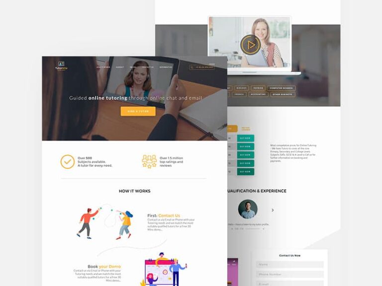 Education Course Landing Page – Free XD Template