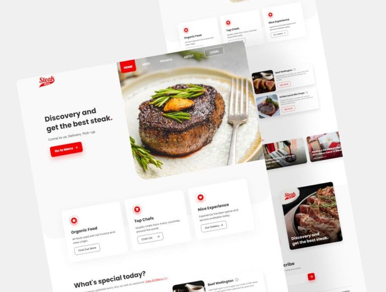 Free Steak House Landing Page