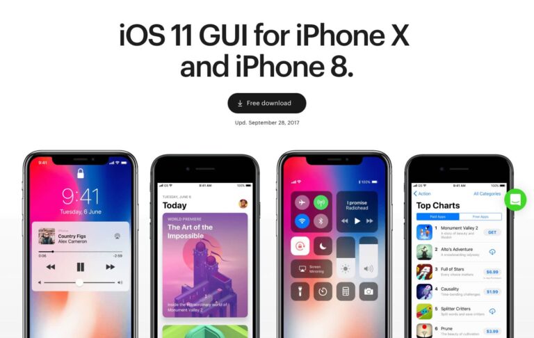 Free iOS 11 GUI for iPhone X