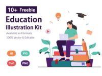 Free Education Online Learning Illustration Kit