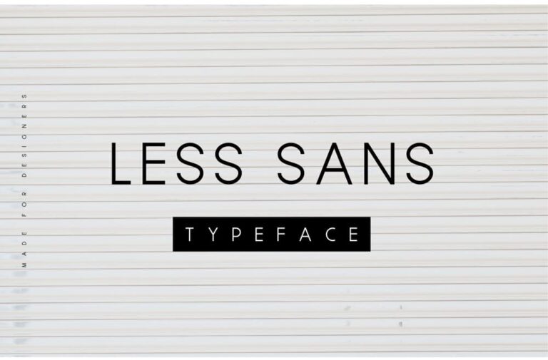 Free Less Sans Minimal Typeface