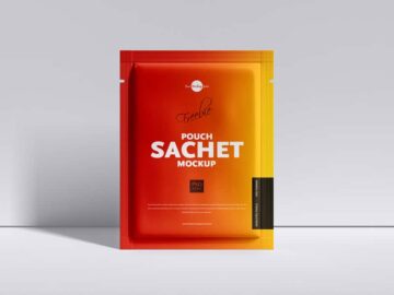 Free Pouch Sachet PSD Mockup