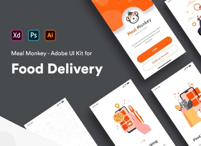 Free Food Delivery iOS Mobile App UI Kit
