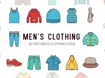 Free Men’s Clothing Vector Icon Set