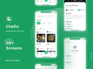 Mobile Recipe App UI Kit for Figma