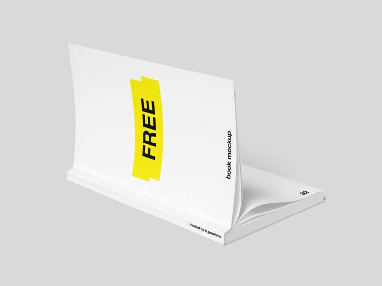 Free Opened Soft Cover Book PSD Mockup