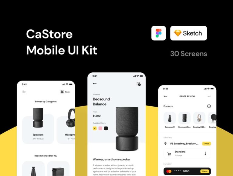 Free CaStore Mobile UI Kit