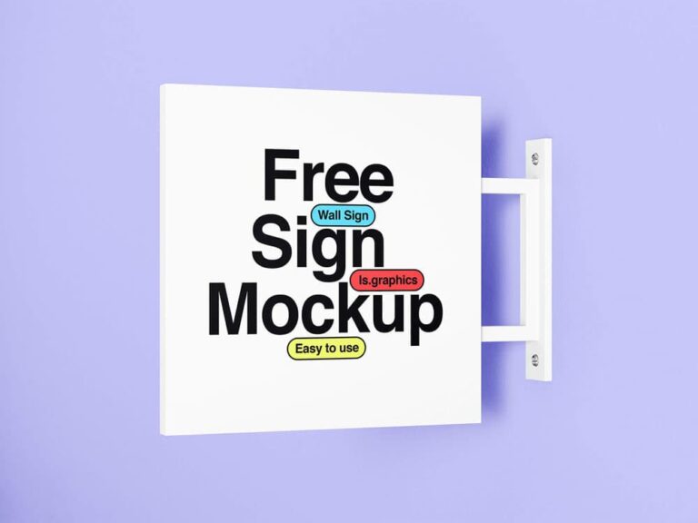 Free Minimalistic Wall Sign Mockup
