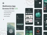 Free Mobile Meditation App UI Kit for Figma