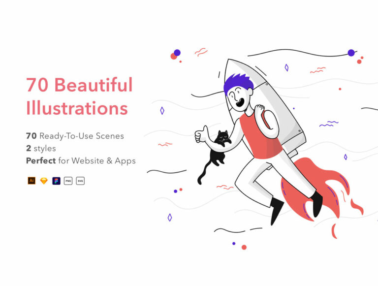 70 Beautiful Free Illustrations for Apps & Websites