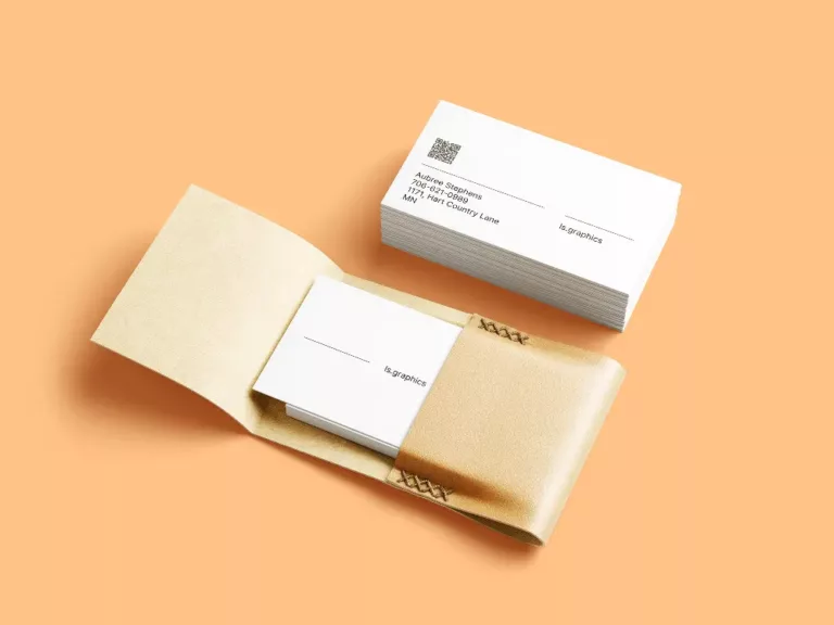 Business Cards & Leather Card Holder Free PSD Mockup