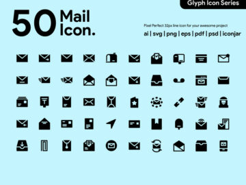 Free 50 Mail Glyph Icons