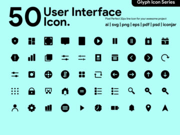 Free 50 User Interface Glyph Icons