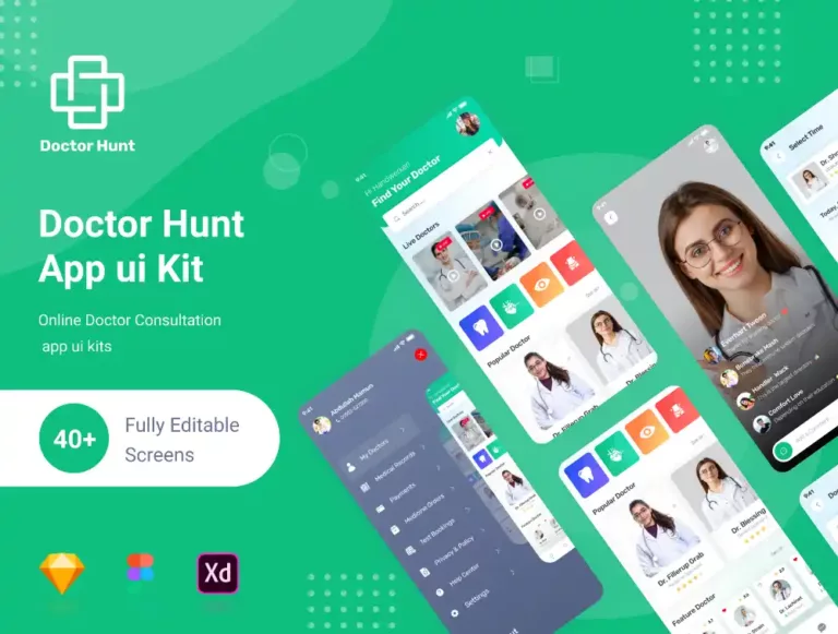 Free Doctor Consultant Mobile App UI Kit