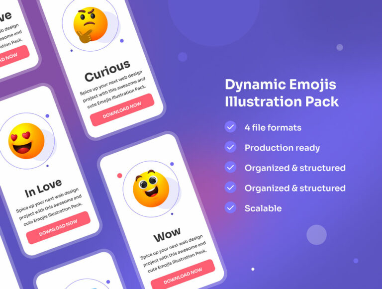 Free Dynamic Emojis Illustration Pack