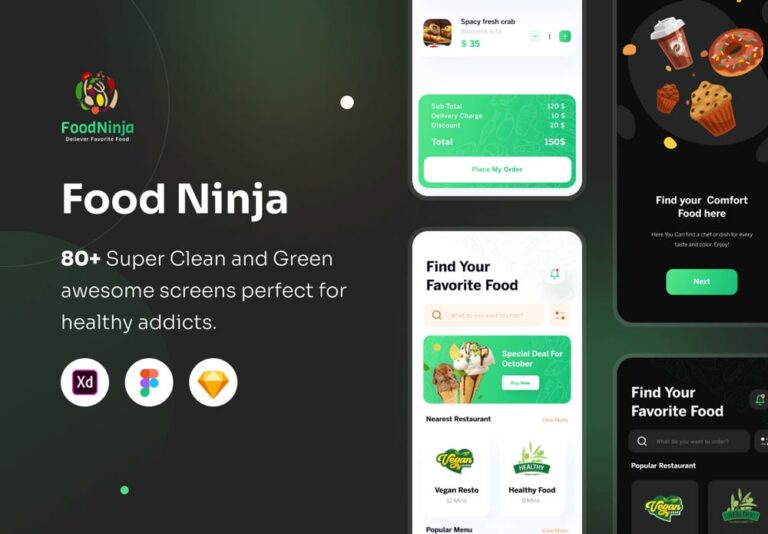 Food Ninja - Free Food Delivery App UI Kit