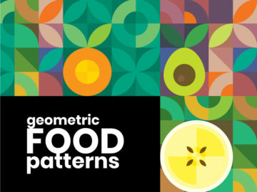 Free Geometric Vector Food Patterns