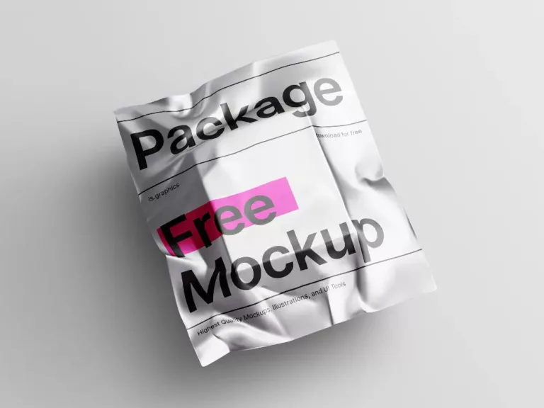 Free Metallic Package PSD Mockup