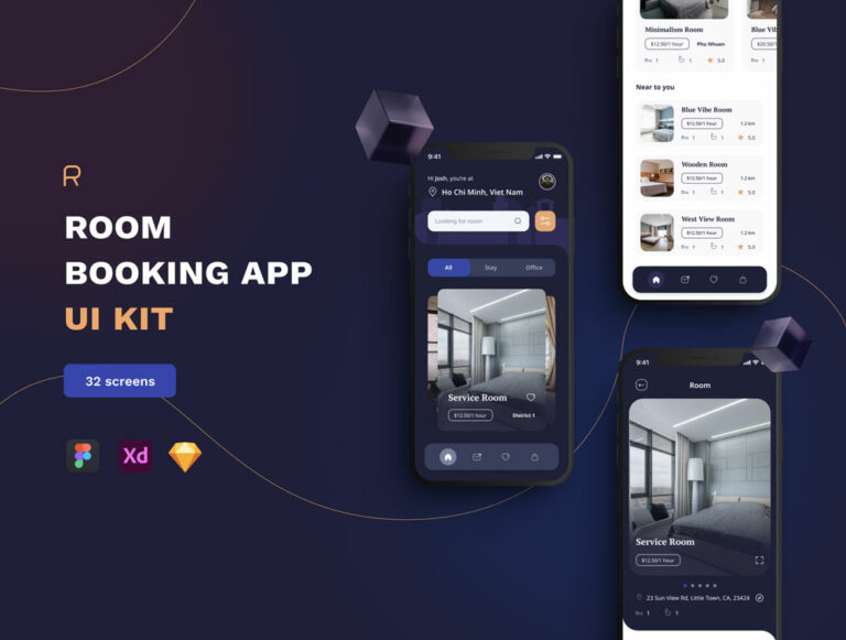 Free Room Booking App UI Kit