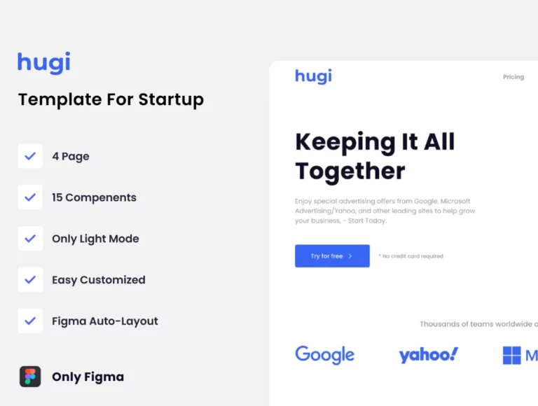 Free Hugi Web UI Kit for Figma