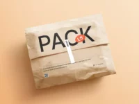 Free Kraft Paper Postal Package Mockup