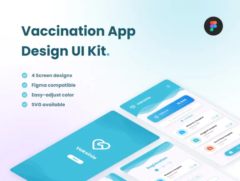 Free Vaccination App Design UI Kit