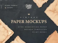 Free Vintage Paper Mockup Set
