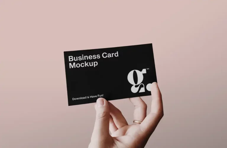 Business Card with Hand Free PSD Mockup