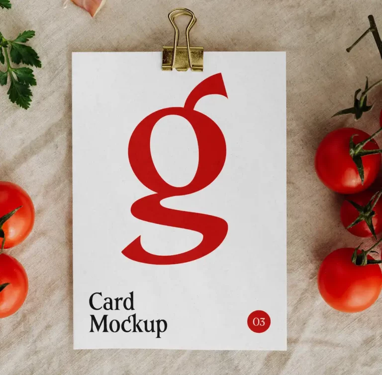 Card with Vegetables Free Mockup