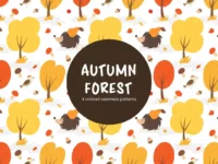 Free Autumn Forest Vector Seamless Pattern