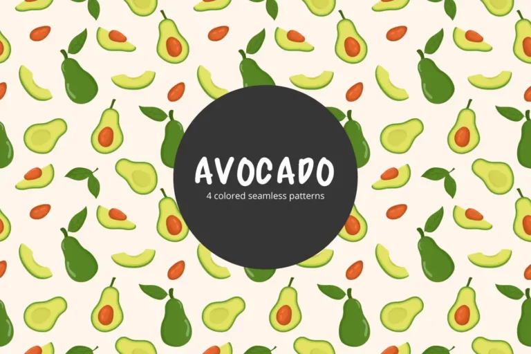 Free Avocado Vector Seamless Pattern