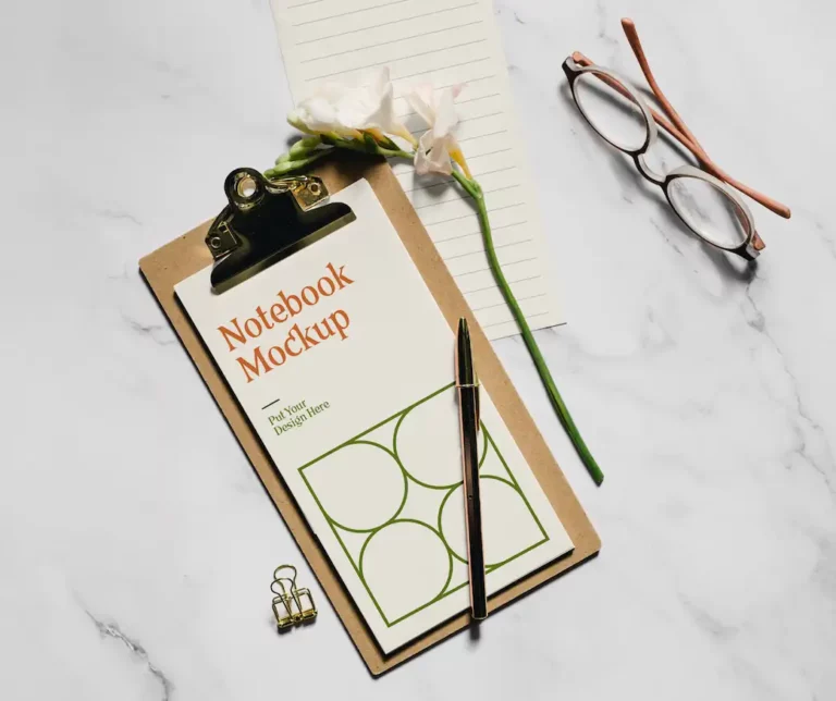 Free Card with Flower Mockup