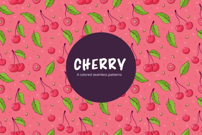 Free Cherry Vector Seamless Pattern