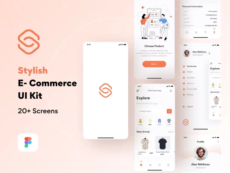 Free Clothing E-Commerce App UI Kit for Figma