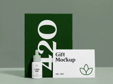 Free Gift Package PSD Mockup