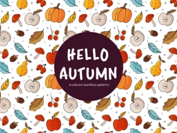 Free Hello Autumn Vector Seamless Pattern