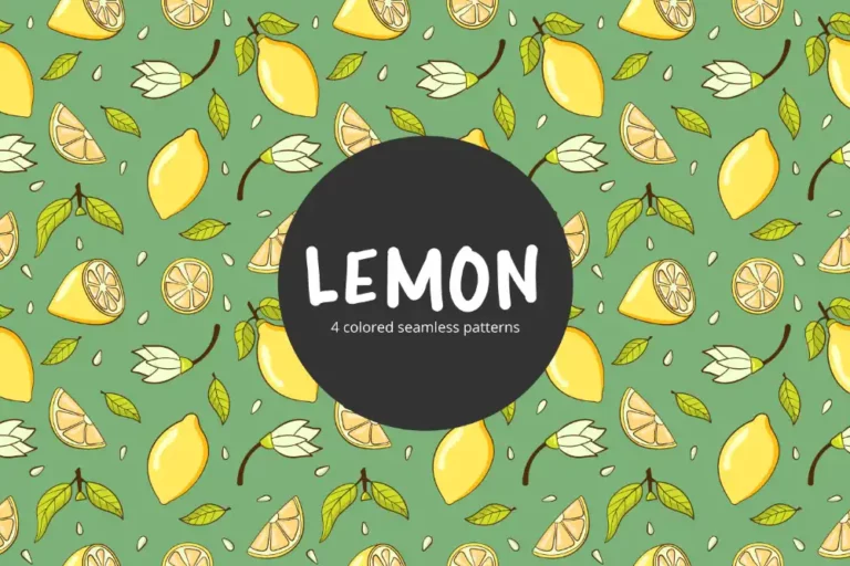 Free Lemon Vector Seamless Pattern