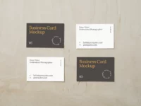 Free Scattered Business Cards PSD Mockup