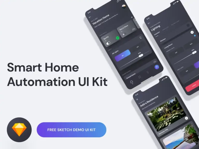 Free Smart Home UI Kit for Sketch