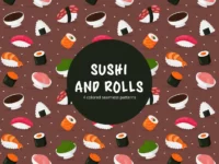 Free Sushi Vector Seamless Pattern