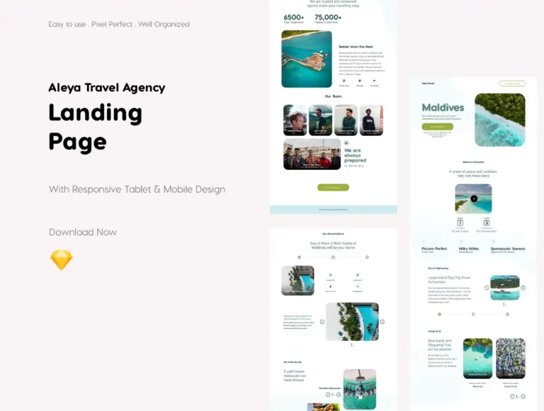 Free Unique & Clean Travel Agency Landing Page