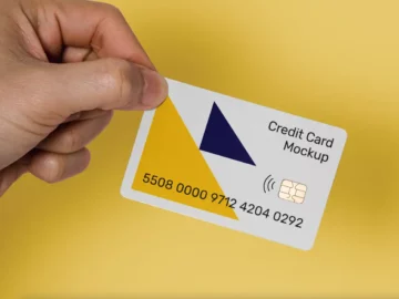 Hand Holding Credit Card Free Mockup