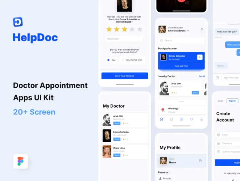 HelpDoc - Free Doctor App UI Kit