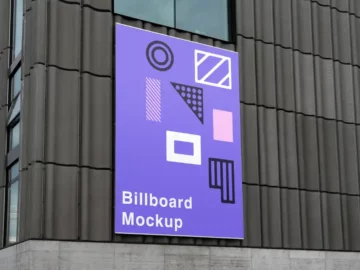 Free Billboard on Wall Mockup
