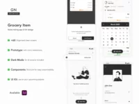 Grocery Note - Free UI Kit for Adobe XD