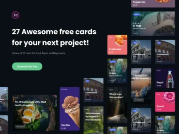 27 Free UI Cards for Adobe XD