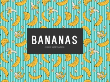 Free Bananas Vector Seamless Pattern