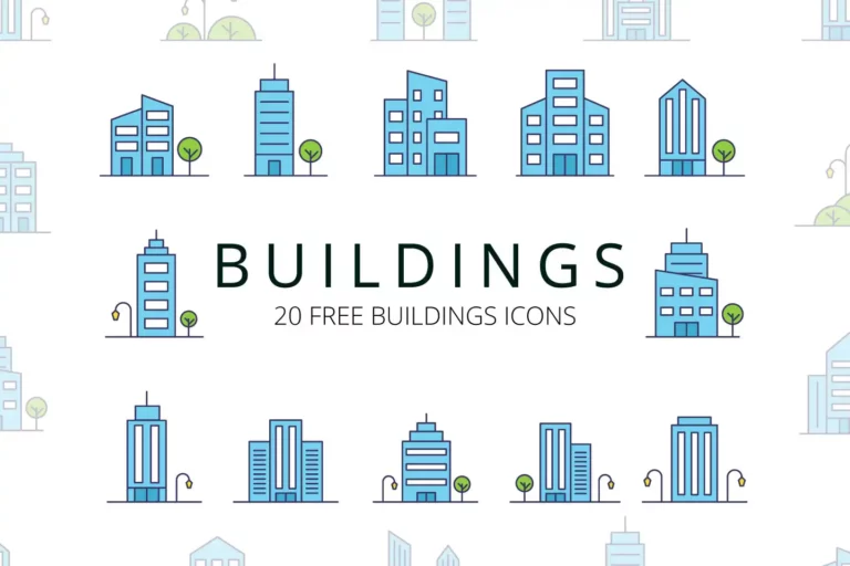 Free Buildings Vector Icon Set