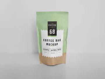 Free Coffee Packaging Bag Mockup